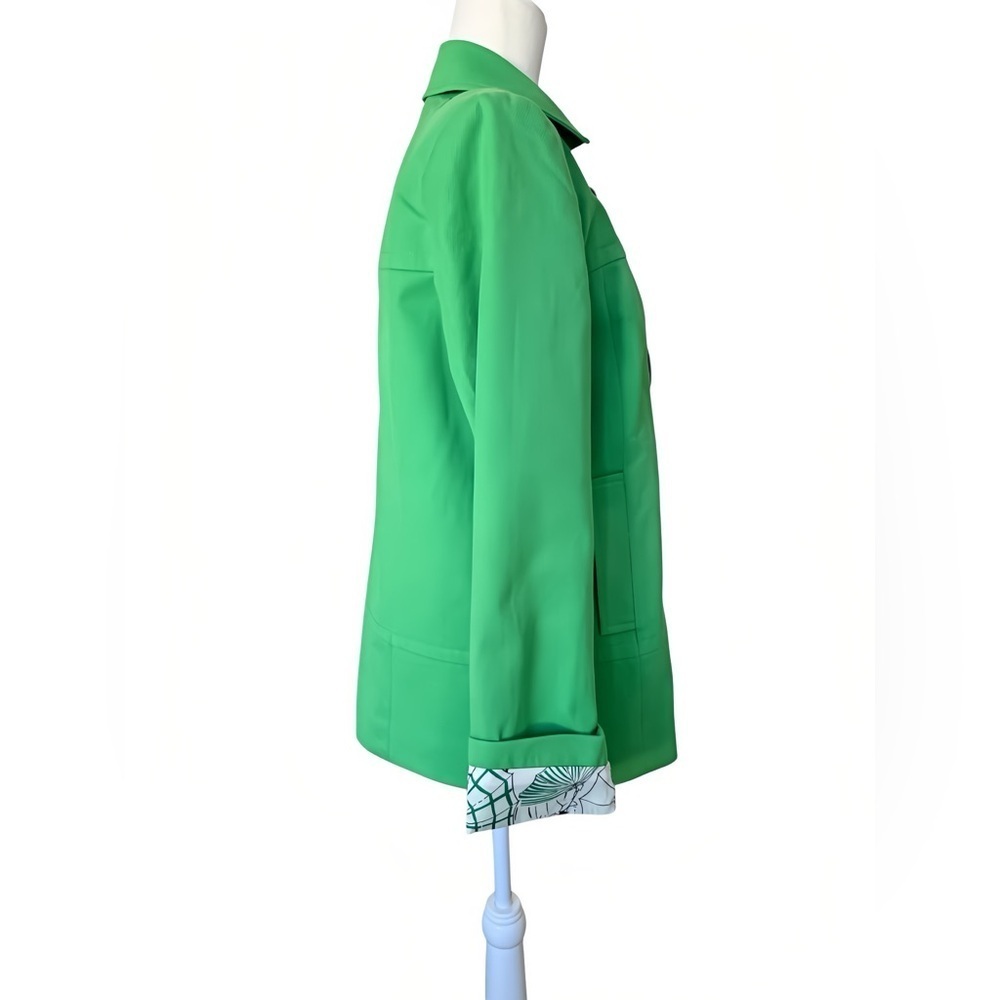 Banana Republic Kelly Green Toggle Peacoat Jacket S Twill Umbrella Print Lining - Picture 2 of 12